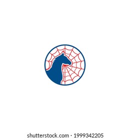 modern unique spider horse logo design