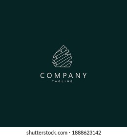 Modern and unique stone leaf logo design