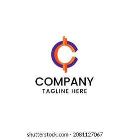 modern unique style letter C logo vector design