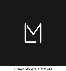 Modern unique stylish connected black and white ML initial based icon logo.