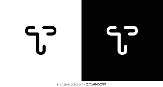 Diseño moderno y único del logotipo de las iniciales T