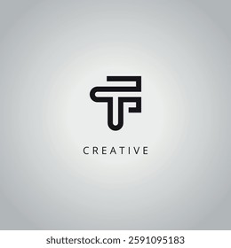 Modern Unique TF FT Letter Business Logo Design Vector Template.