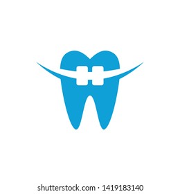 Modern Unique Tooth Dental Health Icon Logo with Blue Color for Pediatric Dentistry Family Dentist and High End Look
