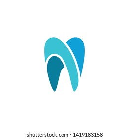 Modern Unique Tooth Dental Health Icon Logo with Blue Color for Pediatric Dentistry Family Dentist and High End Look