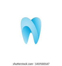 Modern Unique Tooth Dental Health Icon Logo with Blue Color for Pediatric Dentistry Family Dentist and High End Look