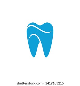 Modern Unique Tooth Dental Health Icon Logo with Blue Color for Pediatric Dentistry Family Dentist and High End Look