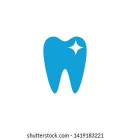 Modern Unique Tooth Dental Health Icon Logo with Blue Color for Pediatric Dentistry Family Dentist and High End Look