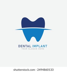 Icono de salud dental único moderno con color azul para odontólogo pediátrico Dentista familiar y apariencia de alta gama