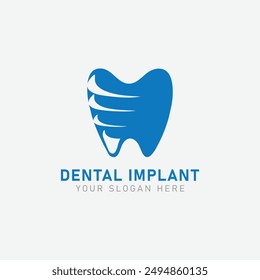 Icono de salud dental único moderno con color azul para odontólogo pediátrico Dentista familiar y apariencia de alta gama