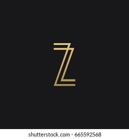 Modern unique trendy clean geometric business brands black and gold color Z initial based letter icon logo.