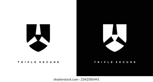 Modern and unique triple secure logo design