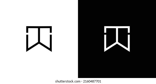 Modern and unique TW letter initials logo design