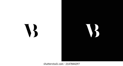 Diseño del logotipo inicial de la carta VB moderna y única 