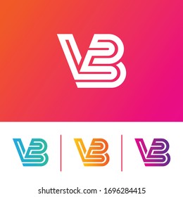 Modern and Unique VB Letter Logo Icon Vector Template elements, Corporate, shape