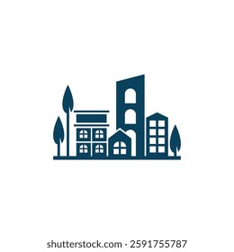 modern and unique vector logo of city or town 