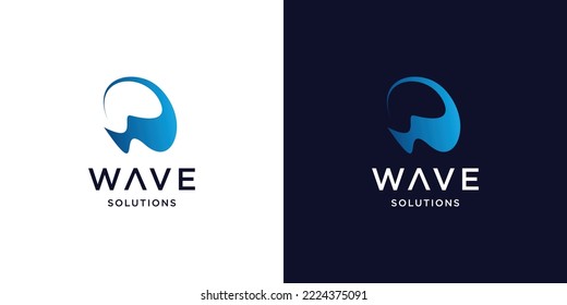 Diseño del logotipo de ondas moderno y único