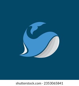Diseño de ballenas moderno y único para icono, vector de signos