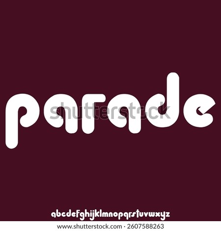 Modern unique wide sans serif alphabet display font vector illustration
