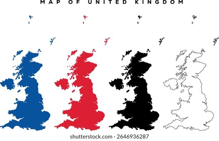 Modern United Kingdom Map Outline – Minimal Vector