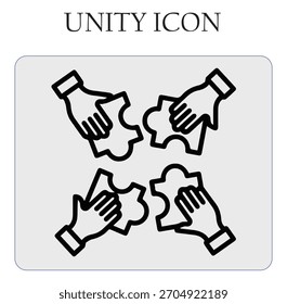 Ilustración vectorial moderna del emblema de la unidad conveniente para los diseños corporativos, sociales, y comunitarios