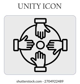Modern unity emblem vector illustration suitable for corporate, social, and community designs