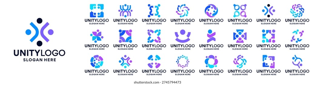 Modern unity symbol collections. Community logo design.