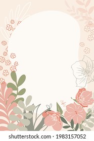Modern universal art template. Abstract floral design. Vector illustration.