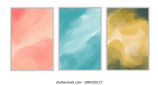 Modern universal art templates. Abstract design frames and backgrounds. Vector illustration. Watercolor background for cards, invitations, flyers