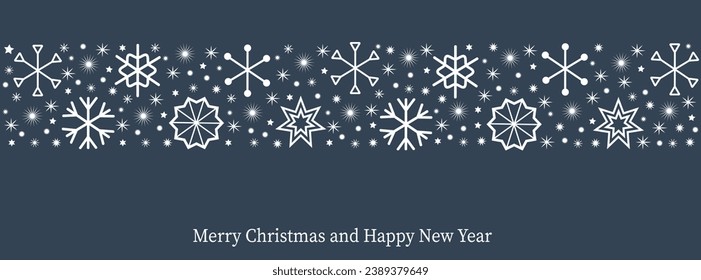 Modern universal art templates. Merry Christmas greeting card and invitations. Dark blue background banner. Vector illustration.