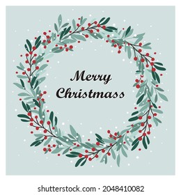 Modern universal artistic template. Merry Christmas Holiday card and invitation. Botanical vector illustration. Floral design.
