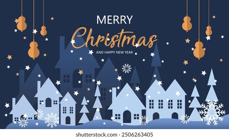 Modern universal artistic template, merry christmas invitation greeting card for corporate holiday, abstract frame and background design, vector illustration.