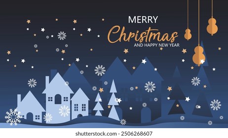 Modern universal artistic template, merry christmas invitation greeting card for corporate holiday, abstract frame and background design, vector illustration.