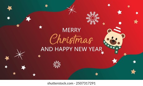 Modern universal artistic template, merry christmas invitation greeting card for corporate holiday, abstract frame and background design, vector illustration.