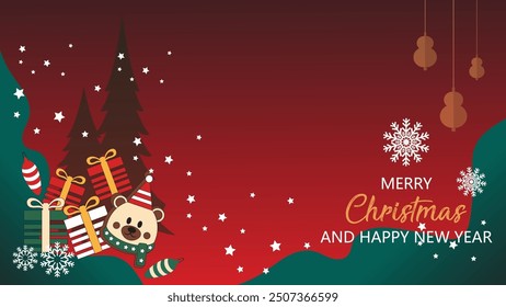 Moderna Plantilla artística universal, tarjeta de felicitación de invitación de feliz Navidad para vacaciones corporativas, marco abstracto y diseño de fondo, Ilustración vectorial.