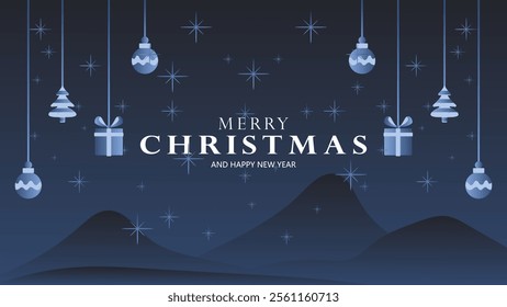 Modern universal artistic template, merry christmas invitation greeting card for corporate holiday, abstract frame and background design, vector illustration.