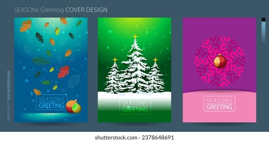 Modern universal artistic templates. Merry Christmas Corporate Holiday cards and invitations