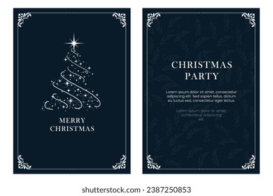 Modern universal artistic templates. Merry Christmas Corporate Holiday cards and invitations. Floral frames and backgrounds design. Vector illustration