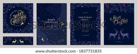 Modern universal artistic templates. Merry Christmas Corporate Holiday cards and invitations. Abstract frames and backgrounds design. Vector illustration.