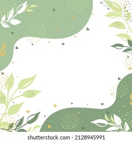 Modern universal artistic templates.International Women's Day and Holiday cards.Good for invitations,menu, table number card design. Spring wedding templates.Abstract creative leaves background
