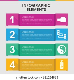 Modern universal infographic template. infographic design with universal icons includes yin yang. can be used for presentation, diagram, annual report, web design. 