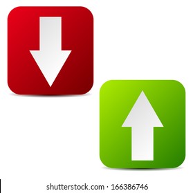Modern up-down arrow graphics on white
