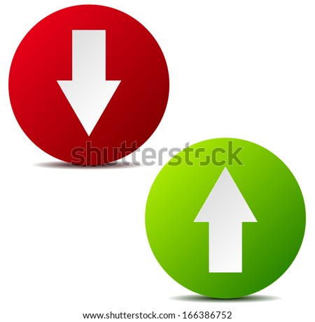 Modern up-down arrow graphics on white (circle version)