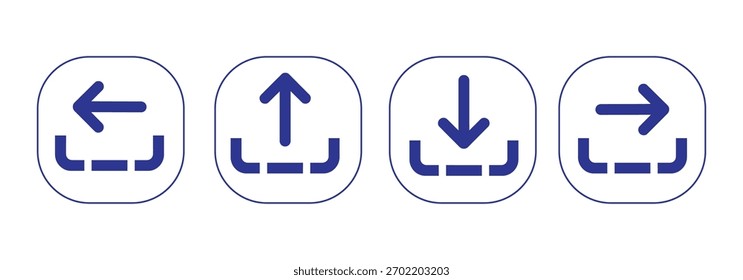 Modernes Download- und Navigationssymbol für digitale Schnittstellen und Anwendungsdesign