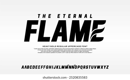 Fonte grossa em negrito maiúsculo moderno. Tipografia urbana estilo alfabeto fontes para moda, esporte, tecnologia, digital, filme, design de logotipo, ilustração vetorial.