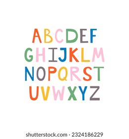 Modern uppercase letters latin alphabet Hand drawn vector font English letters Abc 
