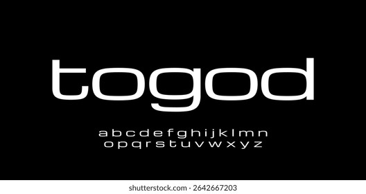 Modern Uppercase, Lowercase,. and Number. Lettering in style of Minimalism. Sans serif fonts regular concept. Vector and Illustration. Graphic design font source.	