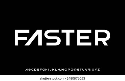 Modern Uppercase Sans Serif Font Alphabet