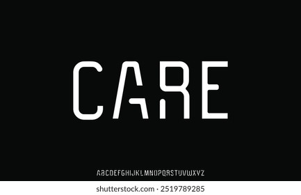 Modern Uppercase Sans Serif Font Alphabet