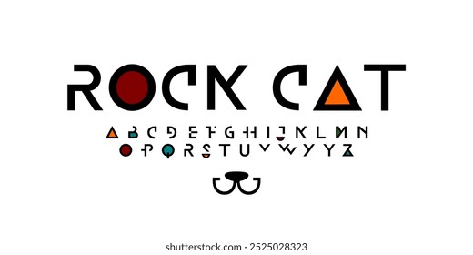 Modern Uppercasr Lettering in style of Minimalism. Sans serif fonts regular concept. Vector and Illustration. Colorful. 