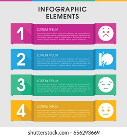 Modern upset infographic template. infographic design with upset icons includes upset emot. can be used for presentation, diagram, annual report, web design.
